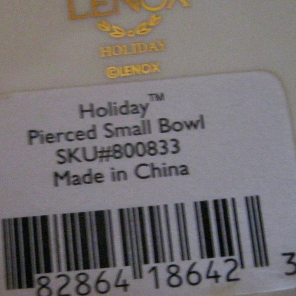 "LENOX RARE-RETIRED-SIGNED HOLIDAY PIERCED SMALL BOWL" FINE PORCELAIN! 8/22/25 - Picture 6 of 7